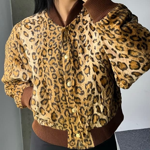 Erwan 레오파드 크롭 자켓
