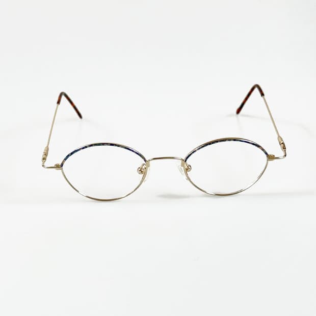 90s 유로피안 골드 라이트웨이트 슬림 라운드 빈티지 안경