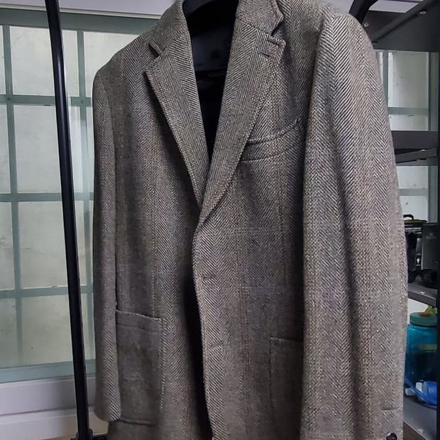 솔티 Sortie 409 체크 울 자켓 그레이