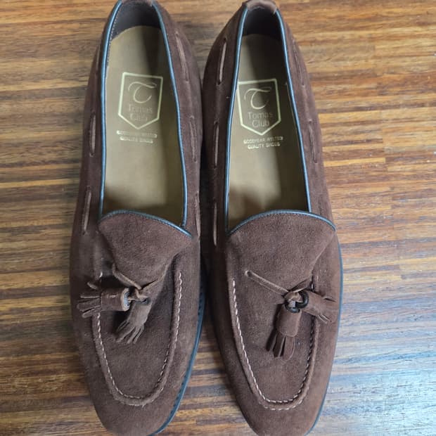 빈티지 토마스 클럽 스웨이드 테슬로퍼 265 브라운 