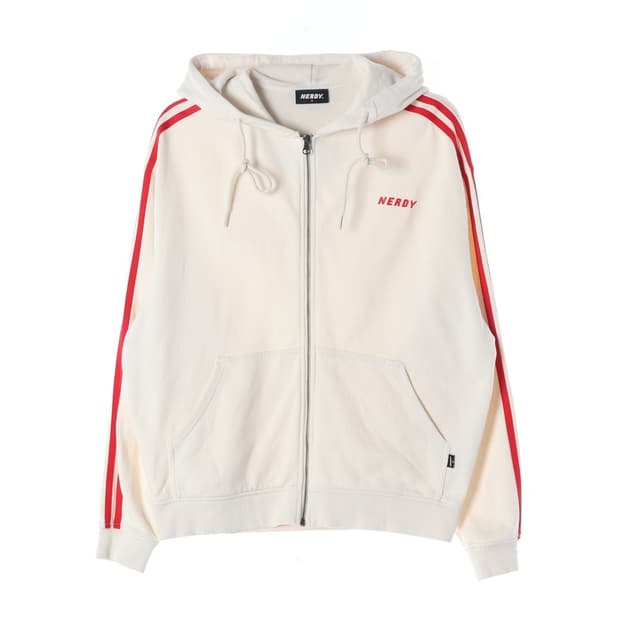 널디 2선 라인 후드 집업 크림 S