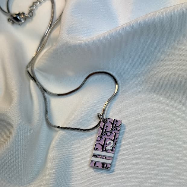 DIOR 디올 오블리크 패턴 목걸이