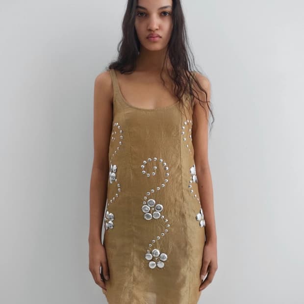 [XS,S]기마구아스 Claude 스터드 미니 드레스/메탈릭