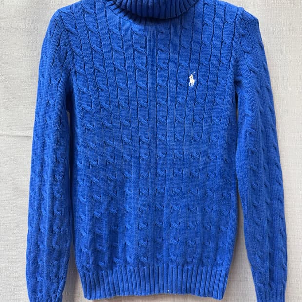 폴로랄프로렌 로고 꽈배기 터들넥 니트 S(XS~S)