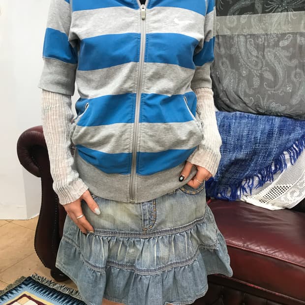 아디다스 여성 스트라이프 반팔 후드집업 