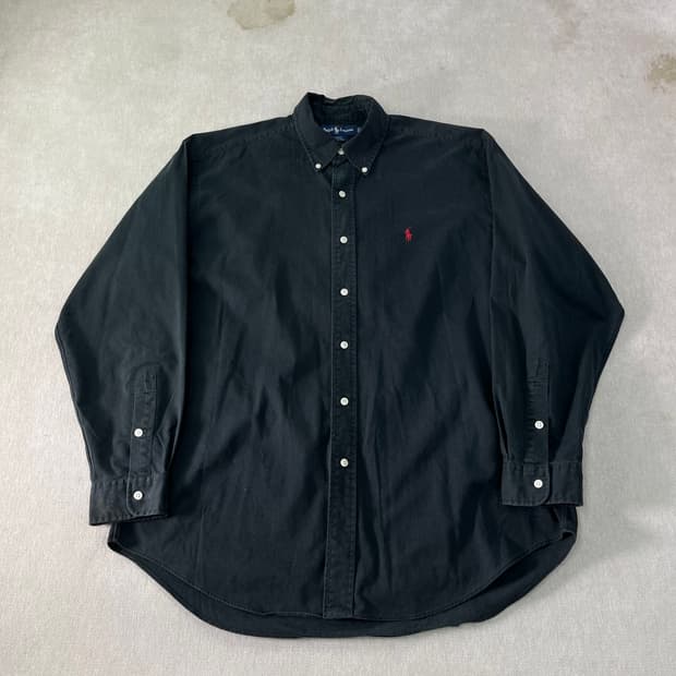 105 폴로 랄프로렌 코튼 블랙 셔츠