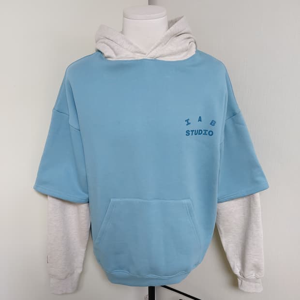 아이앱 스튜디오 x 던전밥 마르실 레이어드 후드 블루(XL)