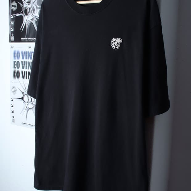 (XL-2XL) 이벳필드 반팔 티셔츠 빅사이즈 블랙 올드스쿨-H31449