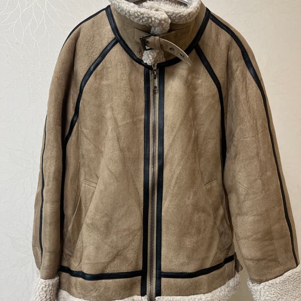 플레이스 스튜디오 스웨이드 오버핏 양털 무톤 무스탕