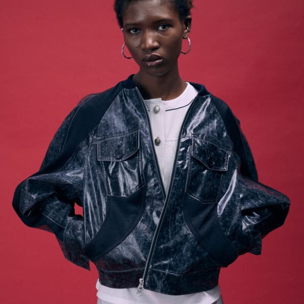 오들리 워크샵 어비슬 블루 글로스 봄버 자켓