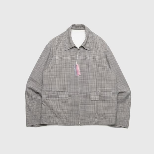 wool tropical zip up blouson