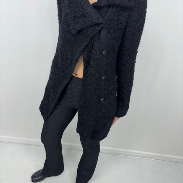 BOUCLE DRAPE CARDIGAN