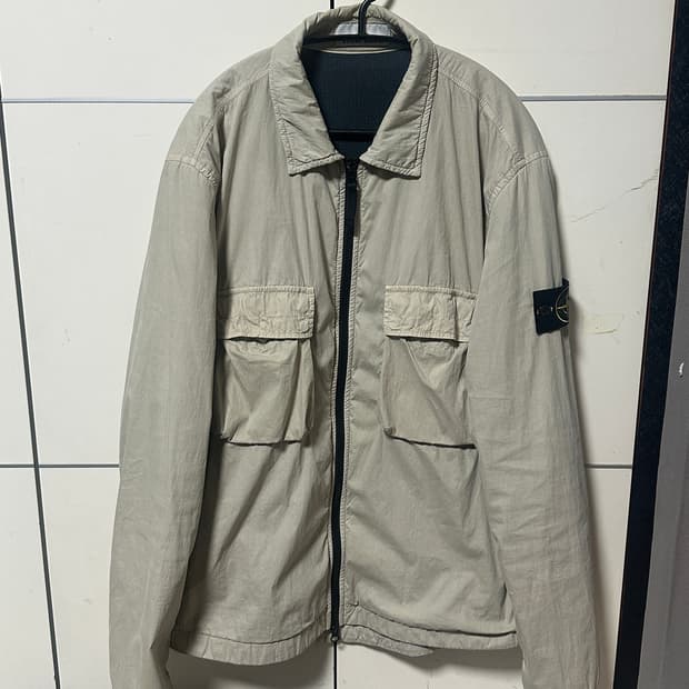 (정품)스톤아일랜드 코튼 나일온 오버 셔츠 L