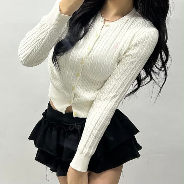 폴로 랄프로렌 신형 큐알택 케이블 걸즈 니트 가디건(L)