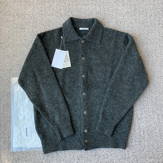 [2]블랭크룸 알파카 카라 가디건 챠콜