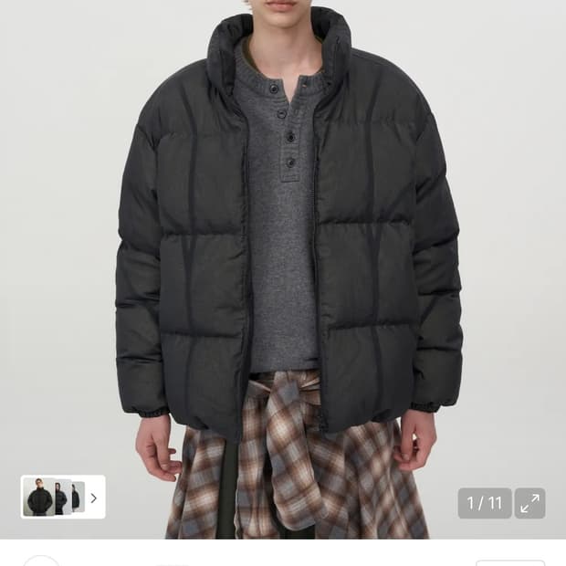 인사일런스 더블 레이어드 다운 자켓 BLACK L