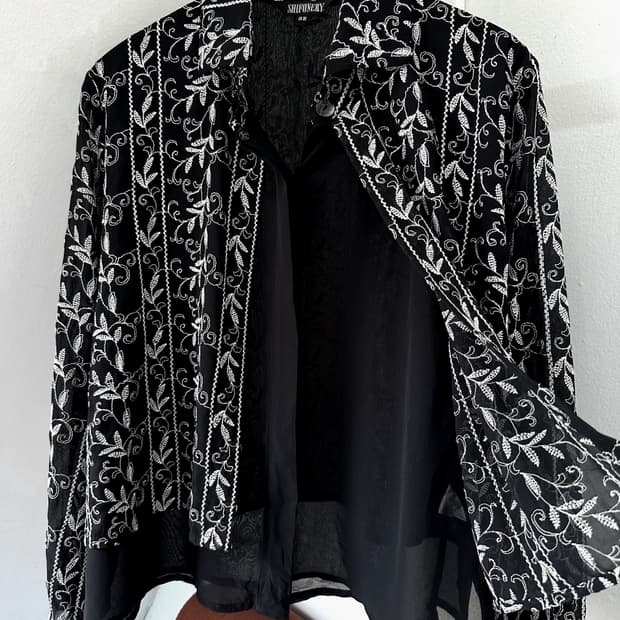 Sheer fabric layer design blouse shirt