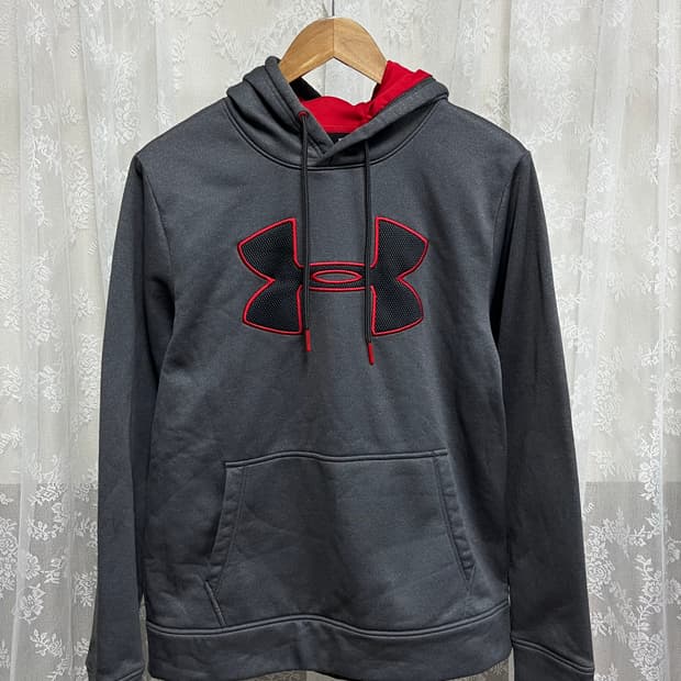 M) 언더아머 기모 후드 티셔츠 차콜