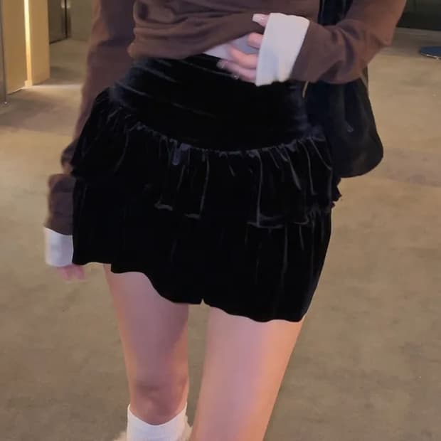 벨벳 캉캉 스커트