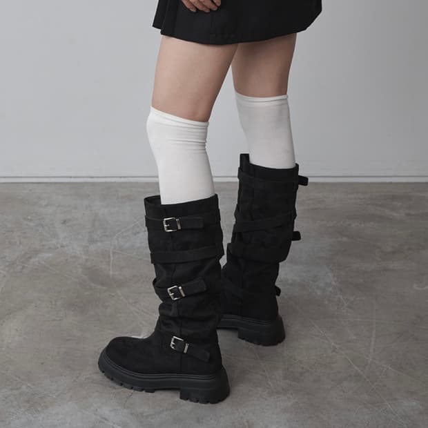 솔트앤초콜릿 험 버클 롱부츠