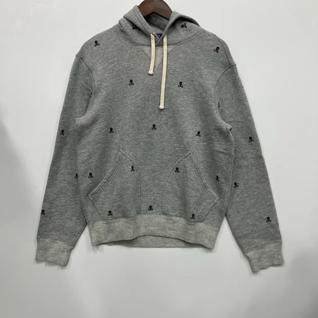 폴로 그레이 해골 후드티