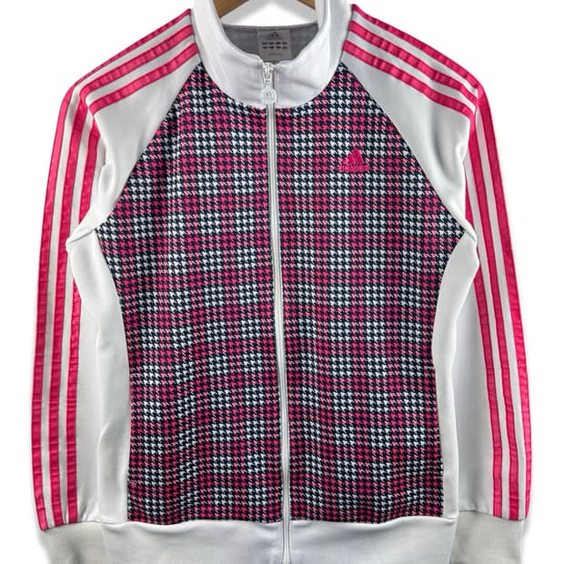 아디다스 핑크 체크 나그랑 트랙탑져지2434