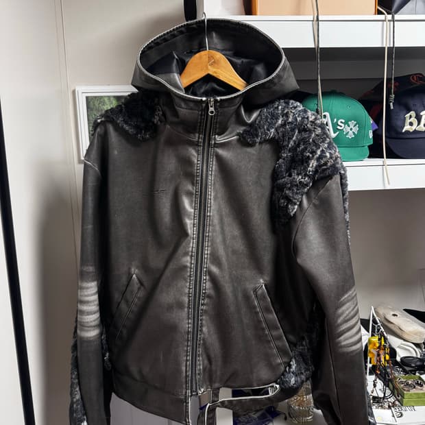 Ae synctx 에이시넥틱스 swamp leather jacket