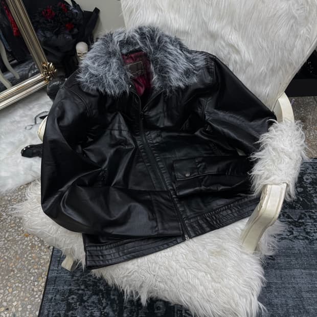 Agate 00s vkei trimming fur faux leather
