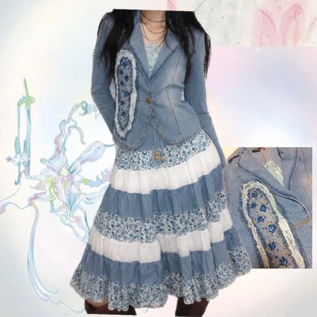 페어리 데님 빈티지 셋업 ꧁Fairy Denim Vintage Set꧂