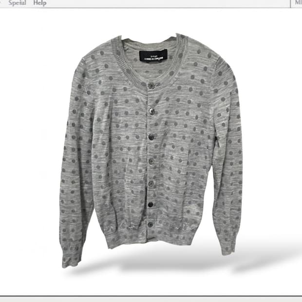 꼼데가르송 그레이 도트 가디건