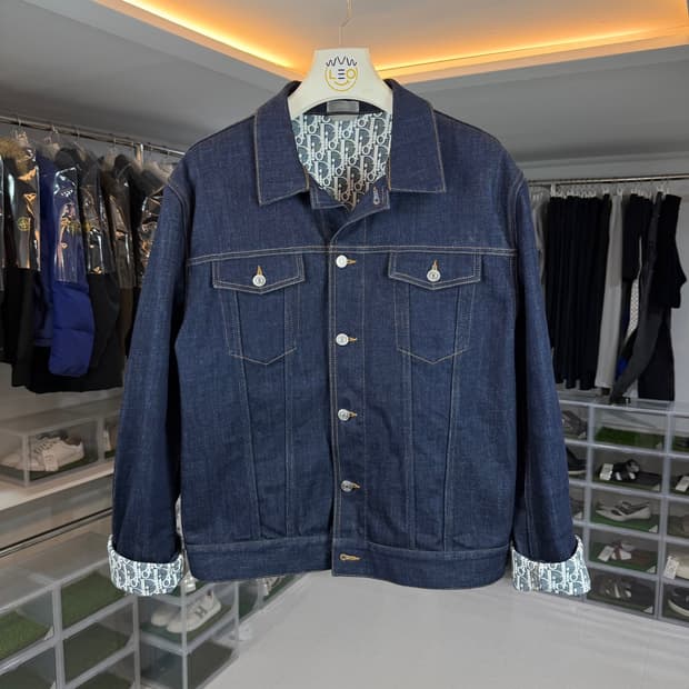 [정품] 디올 오블리크 배색 데님 청자켓 XXL