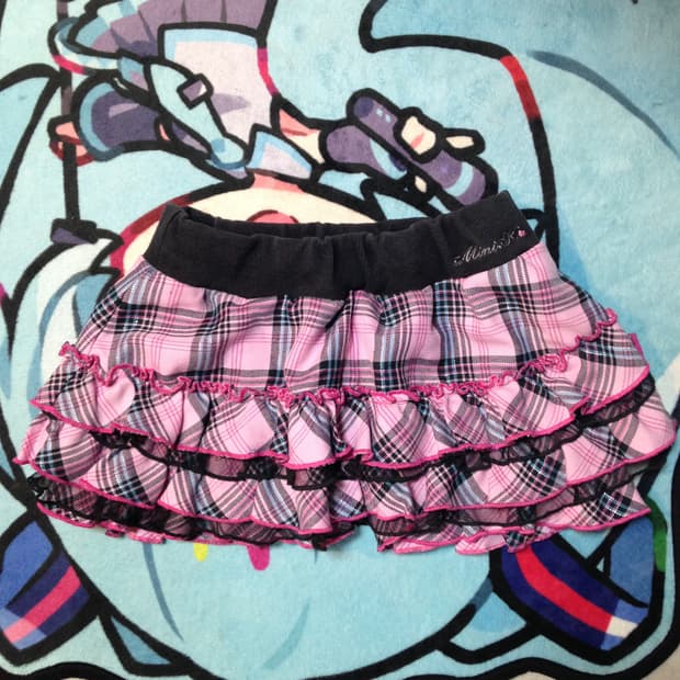 갸루 체크 스커트