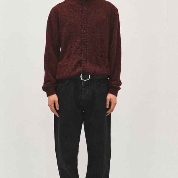 서피스 에디션 Button-up hooded knit wine M