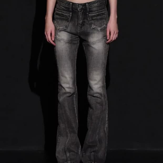 공홈 품절) 보헤미안서울 보헴서 프론트포켓 부츠컷 데님팬츠 그레이 s