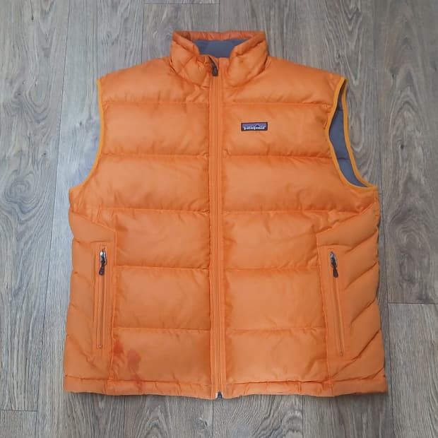 파타고니아 오렌지 구스다운 패딩 베스트