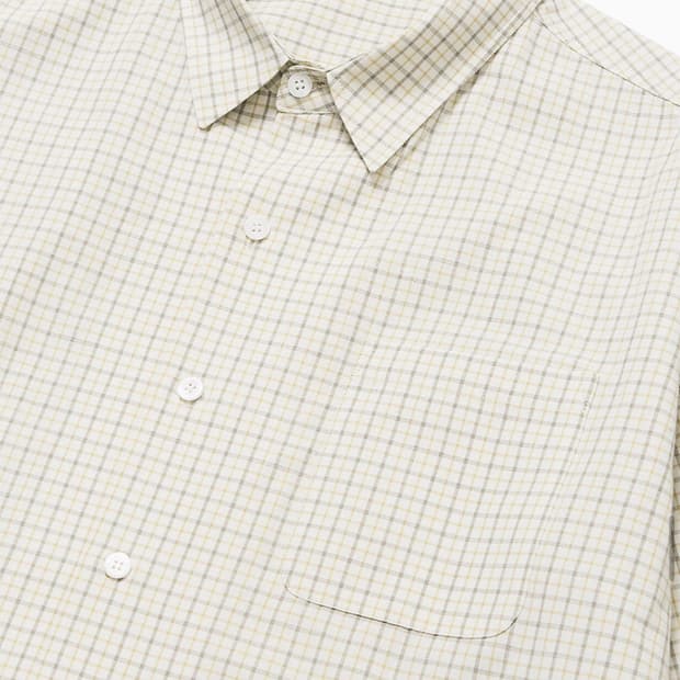 stu 아이보리 체크 셔츠 L 새상품