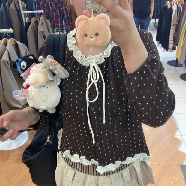 모리걸 도트 가디건