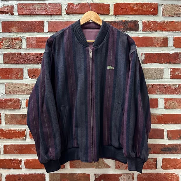 (105)90s 라코스테 리버시블 울 블루종