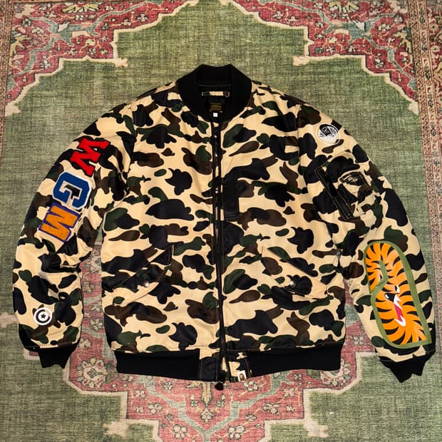Bape 샤크 카모 ma-1 