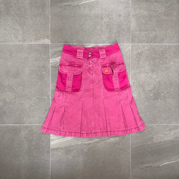 Oilily cherry pink denim cargo pleats sk