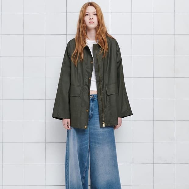 zara 자라 오버핏 헌팅 왁싱자켓 야상 M-L