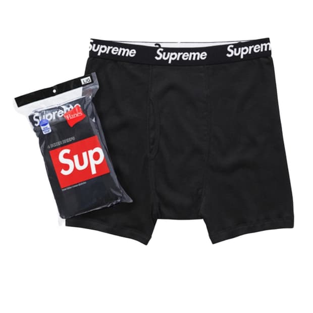 슈프림x헤인즈 박서브리프 블랙 L (4개입)
