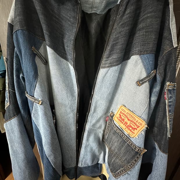 리바이스 리메이크 패치워크 데님 자켓(505, L 34)