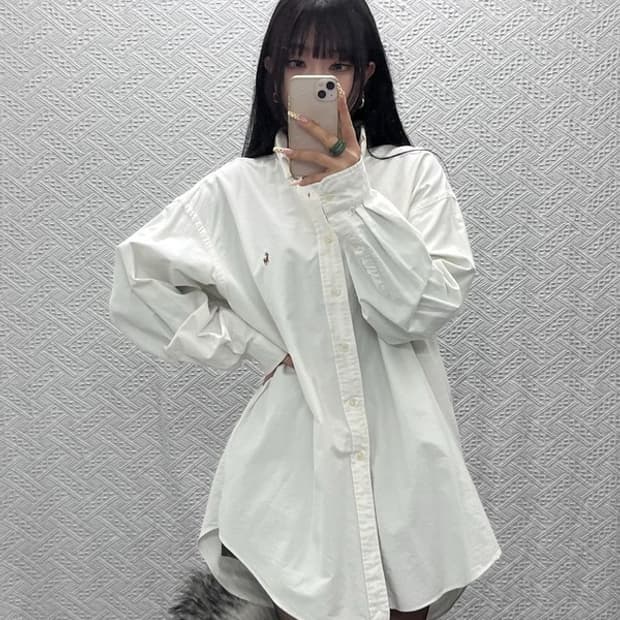 폴로 랄프로렌 빈티지 모던 캐주얼 빅사이즈 크림 셔츠 115 C09852