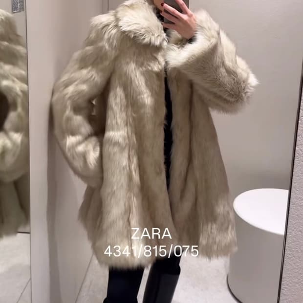 자라 페이크 퍼 숄더 코트