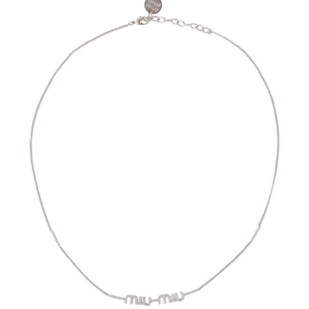 미우미우 크리스탈 메탈 목걸이 크리스탈