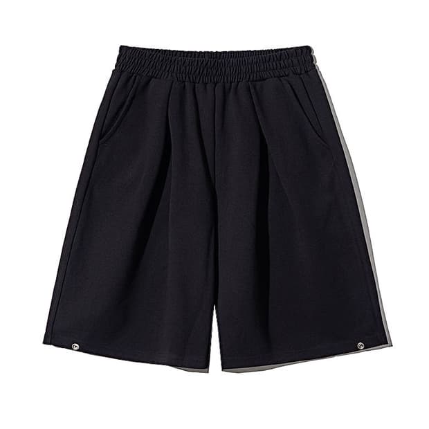 (새상품 택포가격) 가까이유니언즈 사이드 스냅 핀턱 버뮤다 팬츠 블랙 L