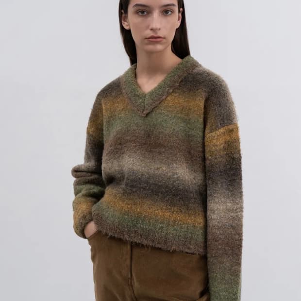 인사일런스 그라데이션 알파카 스웨터 YELLOW BROWN