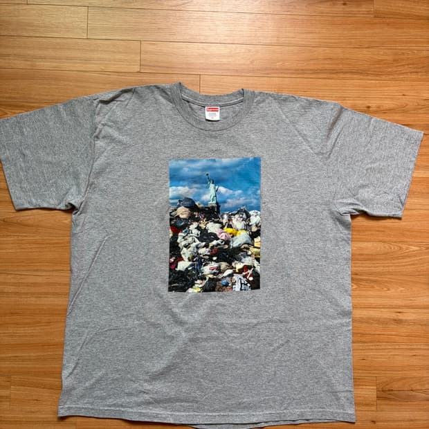 [XL] 슈프림 트래시 티셔츠 헤더 그레이