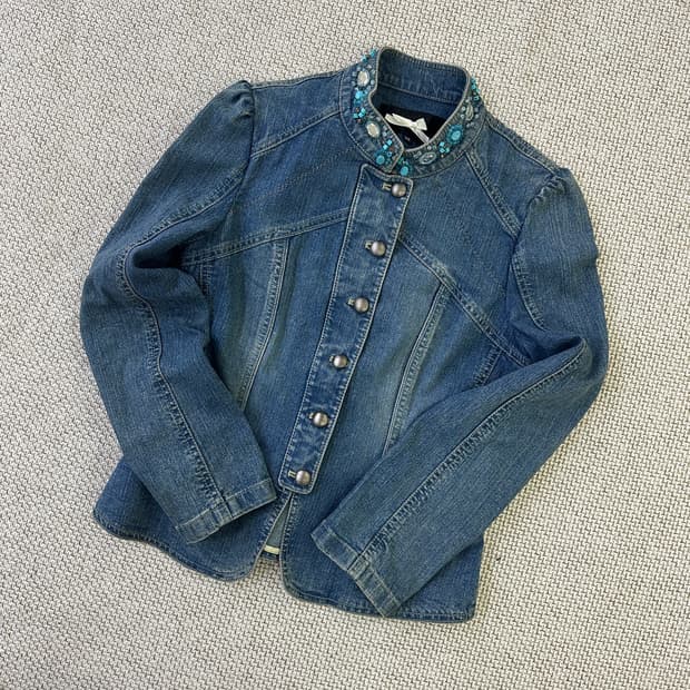 66 송지오 청자켓 비즈장식 자켓 0421D